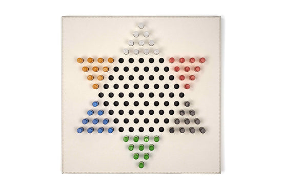 Luxury Leather Chinese Checkers – Handcrafted by Pinetti