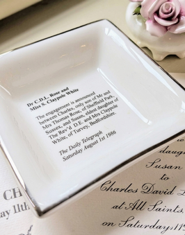 Newspaper Announcement Dish