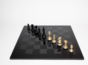 Midnight Match Chess Set – Gold & Matt Black, Handcrafted by Purling