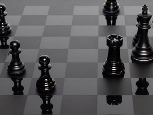 Midnight Match Chess & Checkers Set in Matt & Gloss Black – Handcrafted by Purling