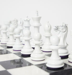 Bold Chess Set in Gold & White – Handcrafted by Purling