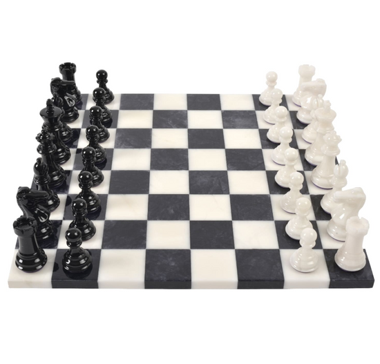 Stone Chess Set in Italian Alabaster – Handcrafted by Purling