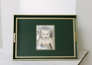 Large Personalised Photo Tray with Glass Inlay