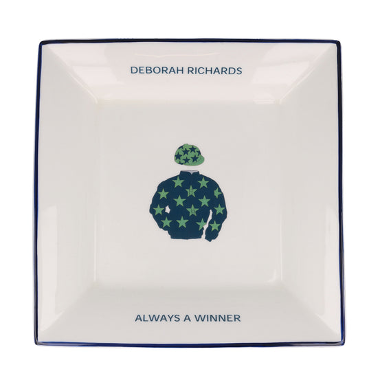 Personalised Horse Racing Bone China Dish – Large Square