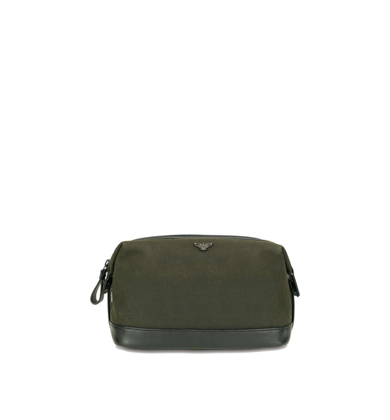 The Cavendish Waxed Canvas & Leather Wash Bag