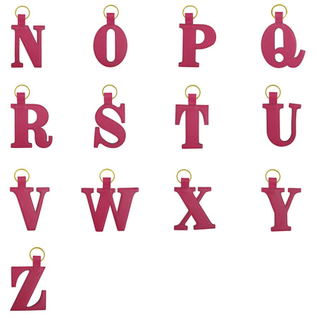 Fuchsia Alphabet Keyrings