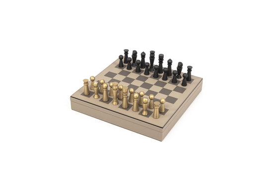 Luxury Leather Chess & Checkers Set – Handcrafted by Pinetti