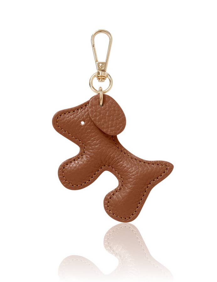 Italian Leather Dog Keyring & Bag Charm