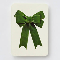 Green Velvet Bow Greeting Card | Birthday Card