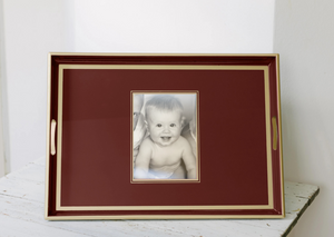 Small Personalised Photo Tray with Glass Inlay