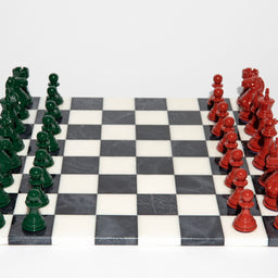 Luxury Bold Chess Set in Eden and Cinnabar – Handcrafted by Purling