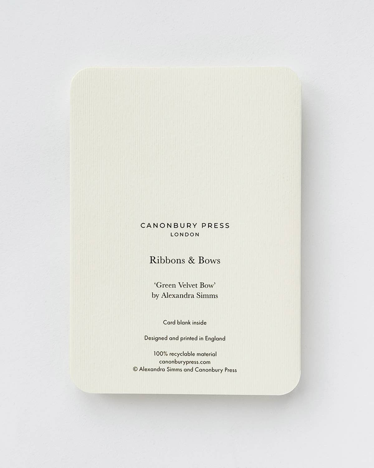 Green Velvet Bow Greeting Card | Birthday Card