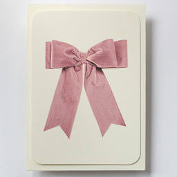 Baby Pink Velvet Bow Greeting Card | Birthday Card