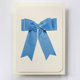 Baby Blue Velvet Bow Greeting Card | Birthday Card
