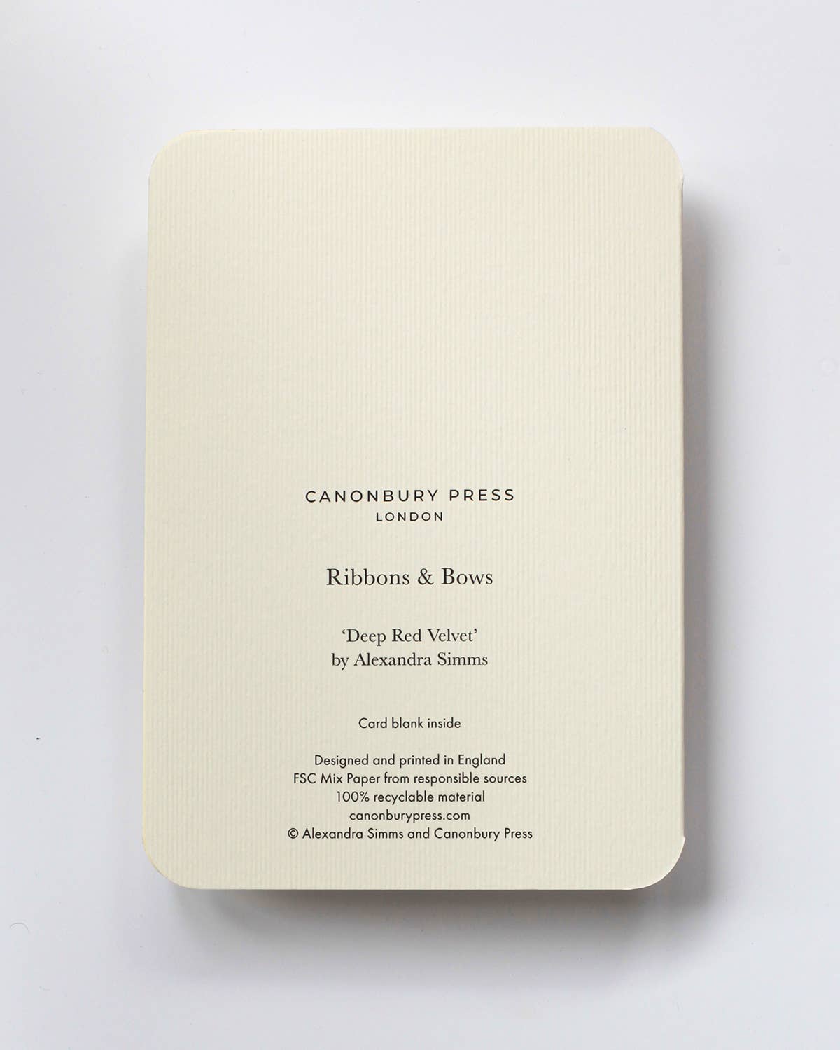 Red Velvet Bow Greeting Card | Birthday Card | Luxury Cards