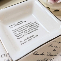 Newspaper Announcement Dish