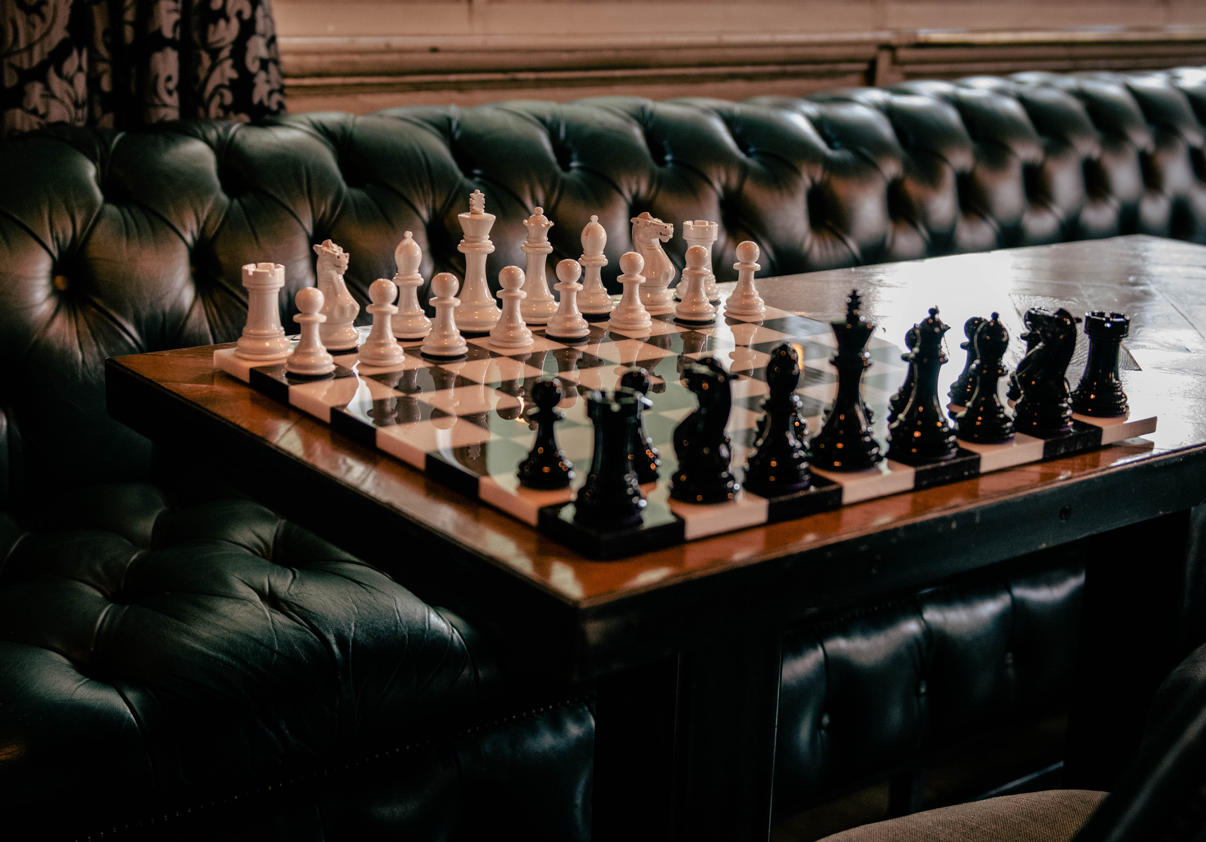 Bold Chess Set in Classic Black & White with Italian Alabaster Board ...