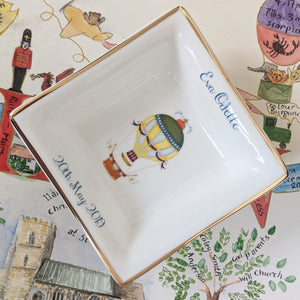 Hot Air Balloon Dish - Personalised Children's Keepsake
