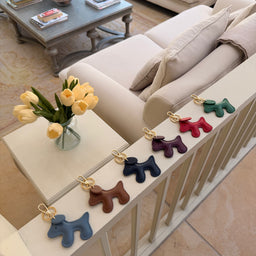 Italian Leather Dog Keyring & Bag Charm