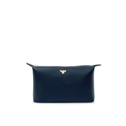 Medium Leather Navy Beauty Bag