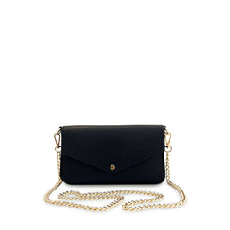The Munro Black Leather Shoulder Bag