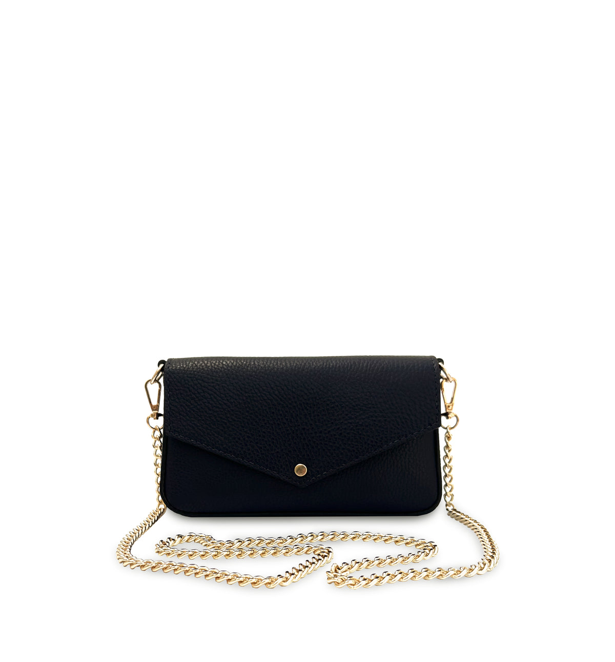 The Munro Black Leather Shoulder Bag