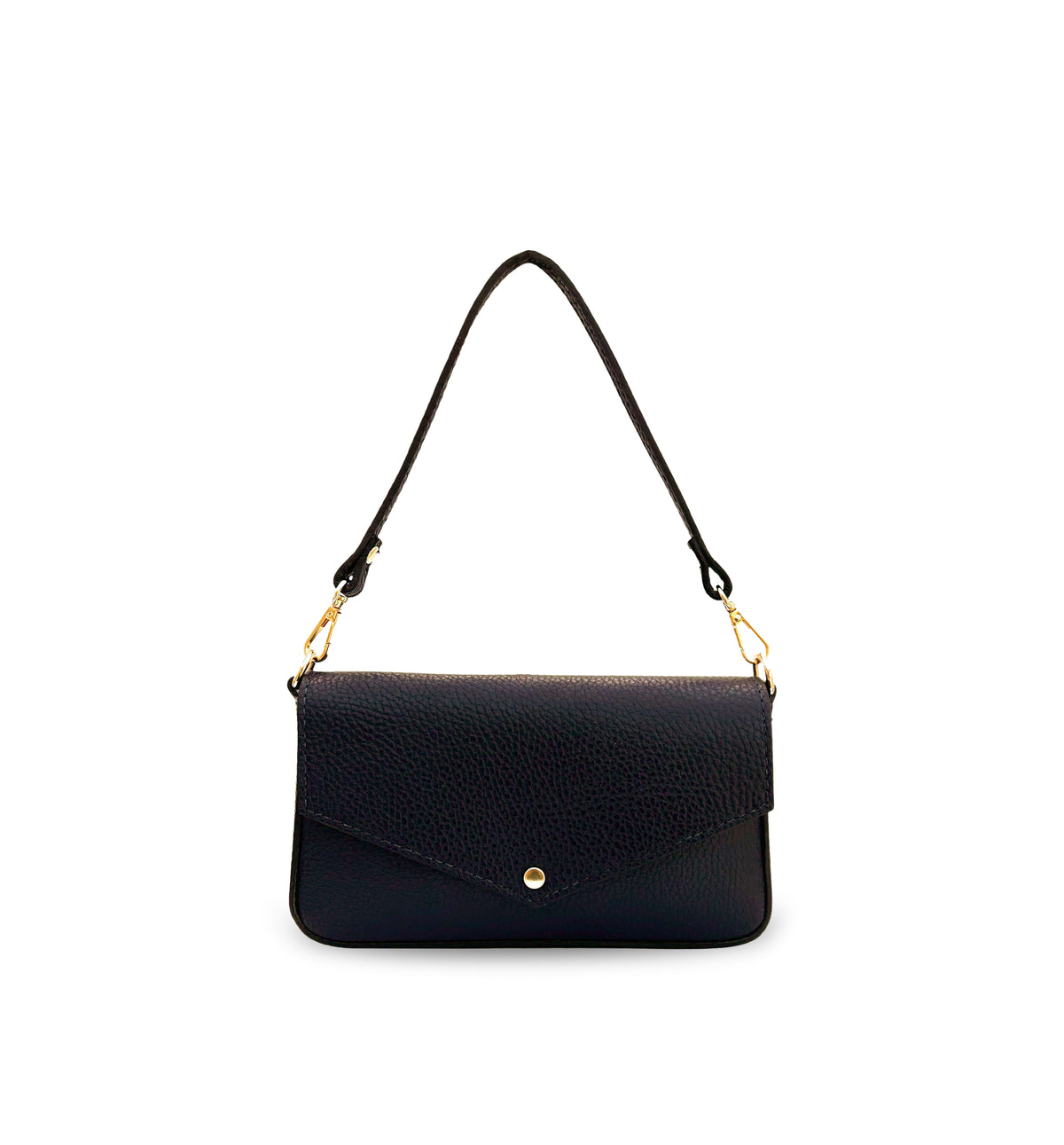 The Munro Black Leather Shoulder Bag