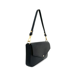 The Munro Black Leather Shoulder Bag