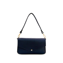 The Munro Black Leather Shoulder Bag
