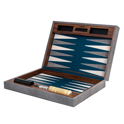 Luxury Leather & Walnut Backgammon Set