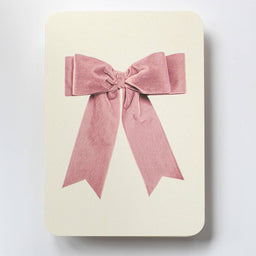 Baby Pink Velvet Bow Greeting Card | Birthday Card
