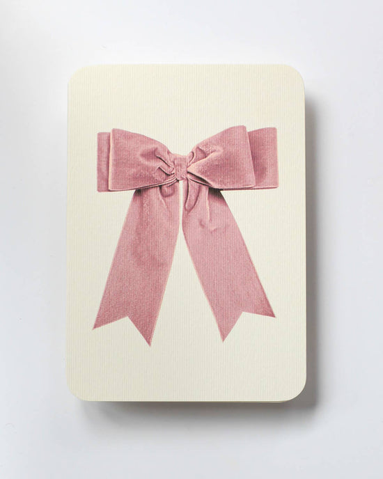 Baby Pink Velvet Bow Greeting Card | Birthday Card