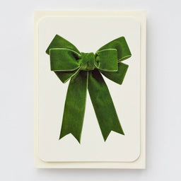 Green Velvet Bow Greeting Card | Birthday Card