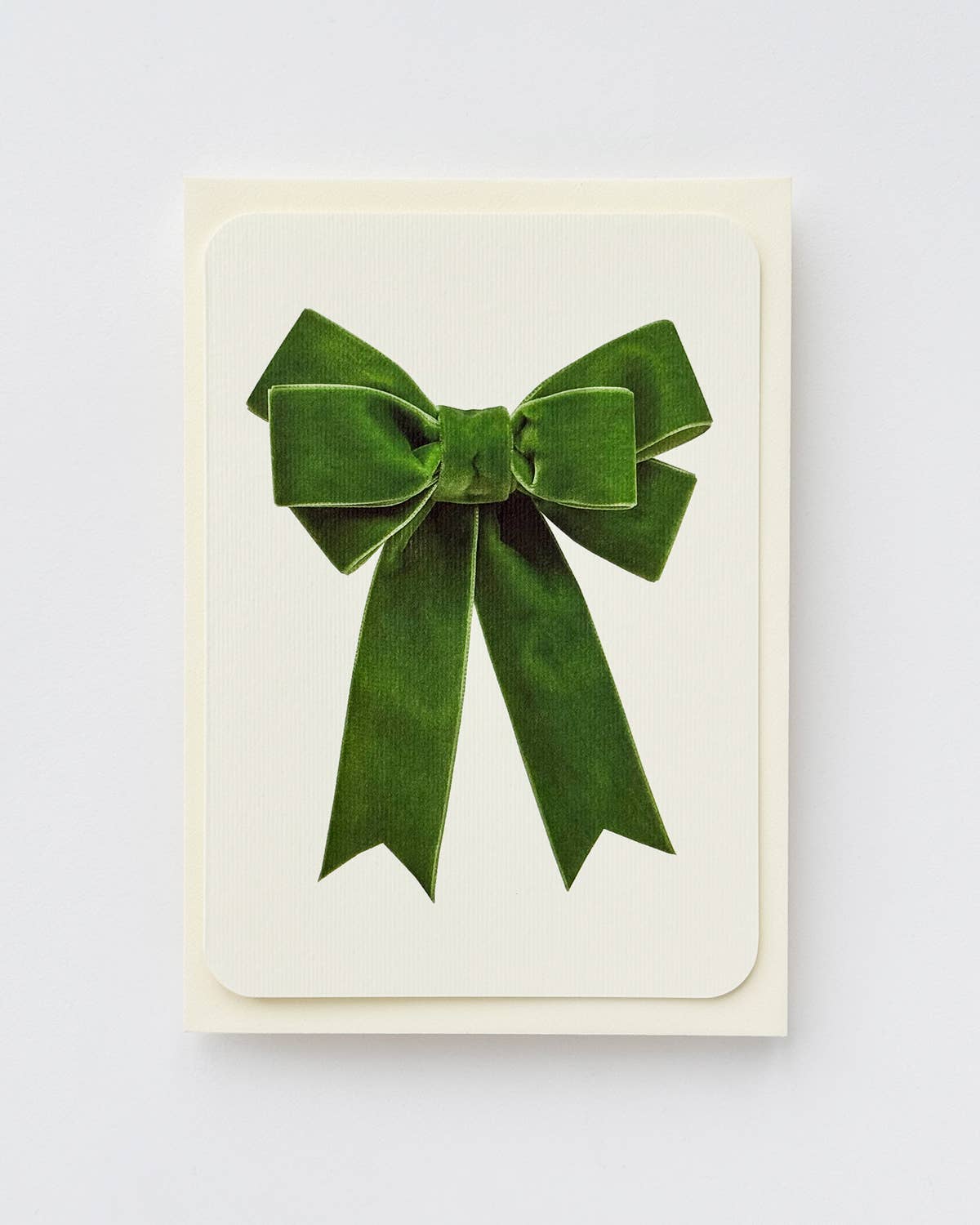 Green Velvet Bow Greeting Card | Birthday Card