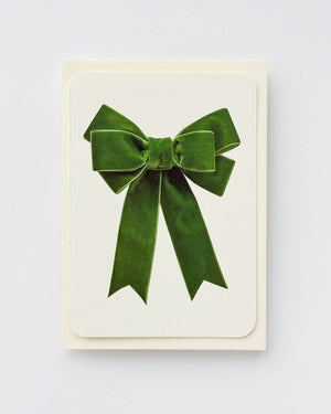 Green Velvet Bow Greeting Card | Birthday Card