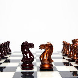 Luxury Bold Chess Set in Copper and Decadent Chocolate – Handcrafted by Purling