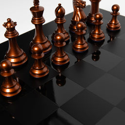Midnight Match Chess Set in Copper and Matte Black – Handcrafted by Purling