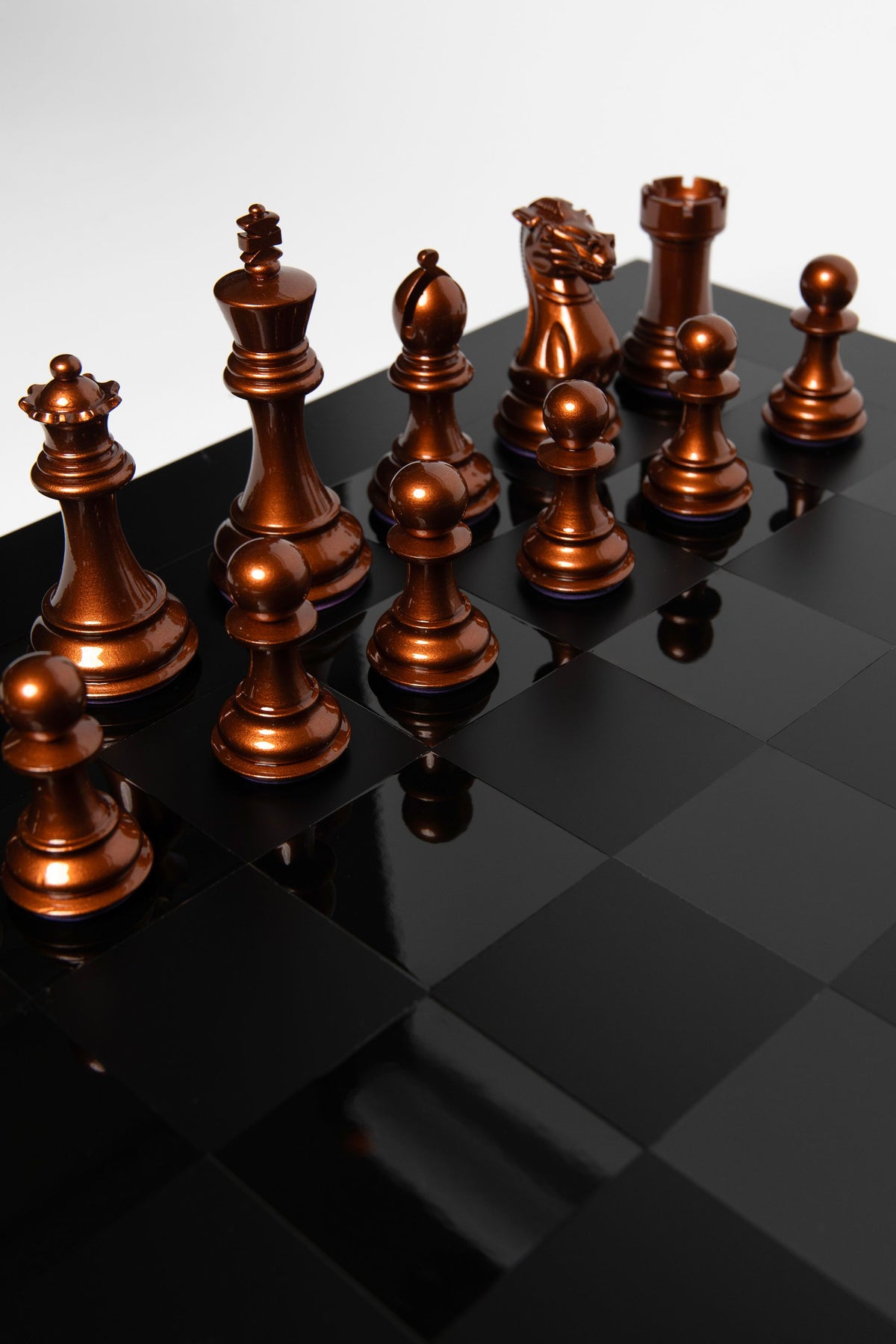 Midnight Match Chess Set in Copper and Matte Black – Handcrafted by Purling