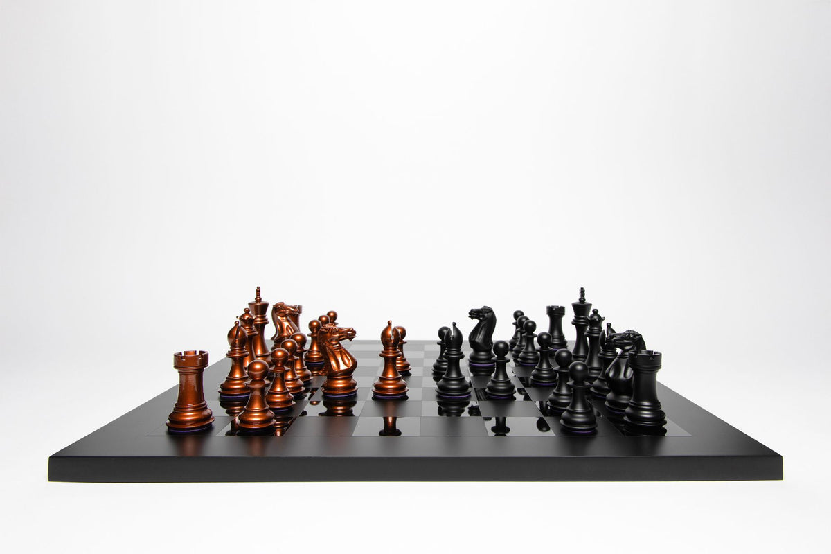 Midnight Match Chess Set in Copper and Matte Black – Handcrafted by Purling