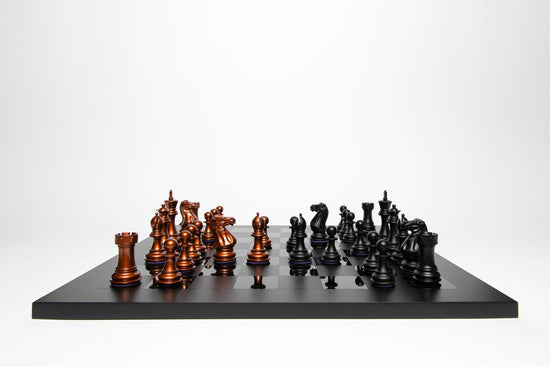 Midnight Match Chess Set in Copper and Matte Black – Handcrafted by Purling