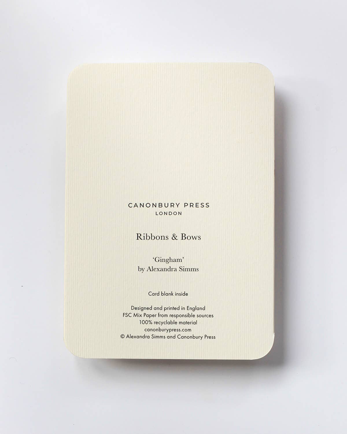 Gingham Bow Greeting Card | Birthday Card | Luxury Cards