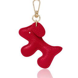 Italian Leather Dog Keyring & Bag Charm