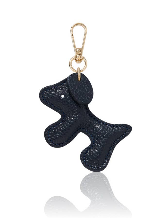 Italian Leather Dog Keyring & Bag Charm