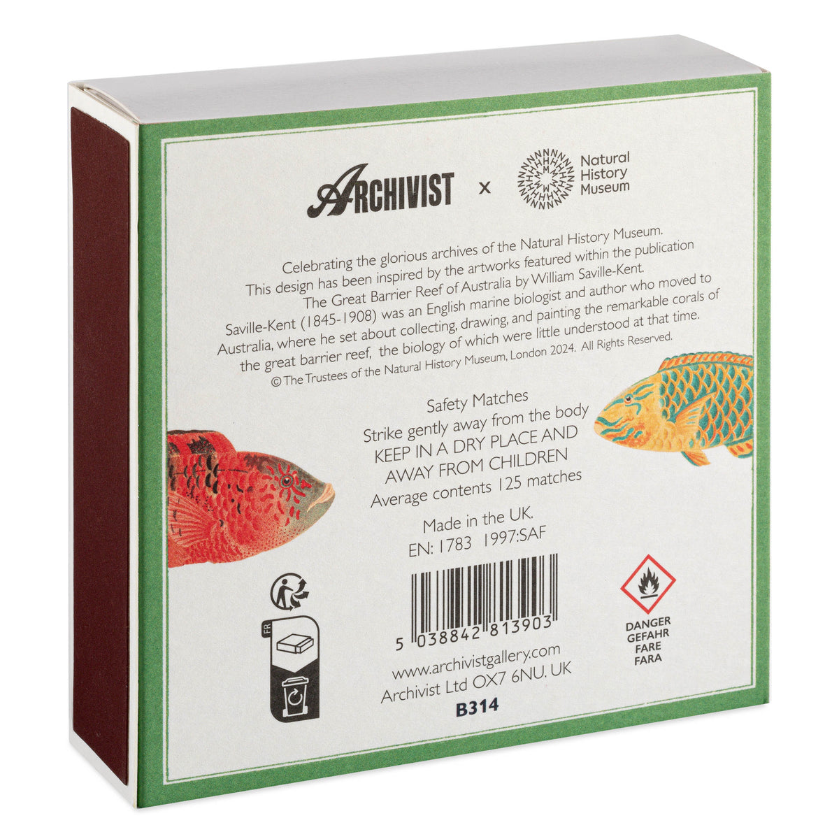 Great Barrier Reef Letterpress Matchbox – Matches for Candles & Lanter ...