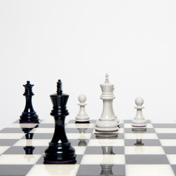 Luxury Bold Chess Set in Onyx White and Evening Blue – Handcrafted by Purling