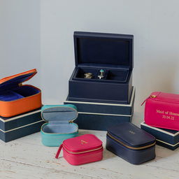 Chelsea Zipped Travel Jewellery Box in Tangerine