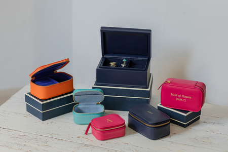 Chelsea Zipped Travel Jewellery Box in Tangerine
