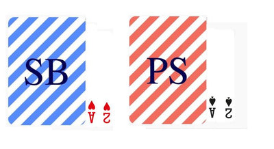 Striped Initial Playing Cards