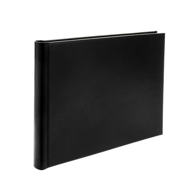 Plain Paged Black Leather Condolence Book