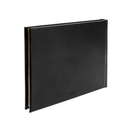 Plain Paged Black Leather Condolence Book